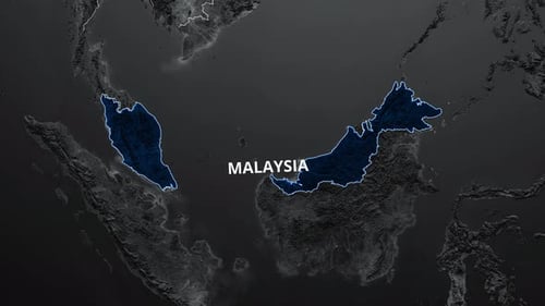 Animated Malaysia Map Outline Reveal