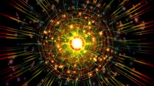 4k Colorful Circular Dancing Lights Background
