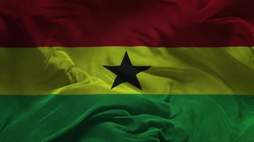 Fluid Animation of Ghana Flag Waving with Fabric Texture