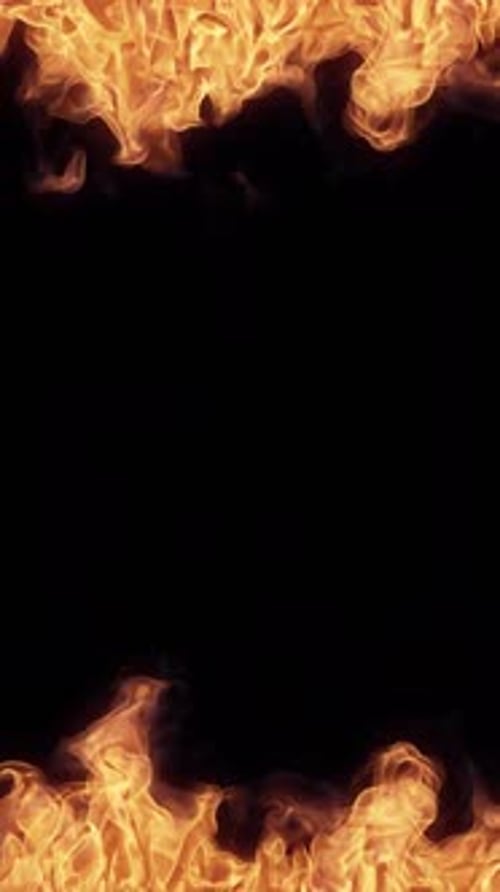 Seamless Burning Fire Flames On Alpha Background Channel Looped Vertical