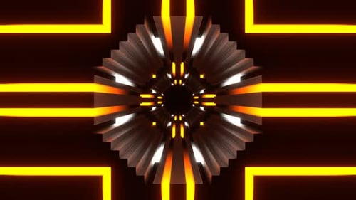 Orange And White Neons Reverse Movement Tunnel Background Vj Loop In 4K