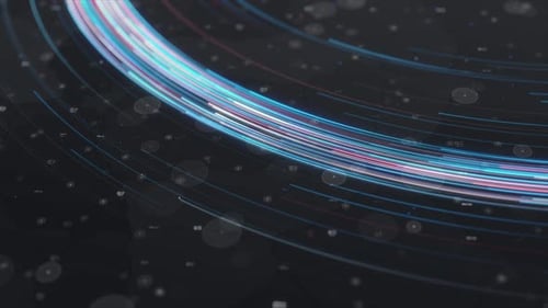 Colección Nano: elemento de transición en bucle animado de un flujo de luz circular de color azul y blanco