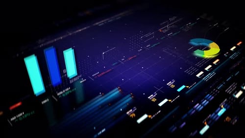 Animated Futuristic Digital Business Data Interface