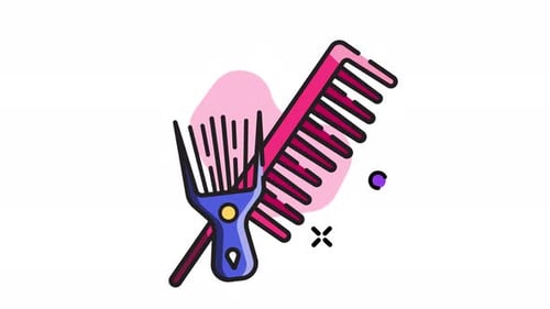 Doodle Style Animated Hair Combs Illustration