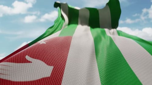 Abkhazia Flag Waving in the Wind with Blue Sky