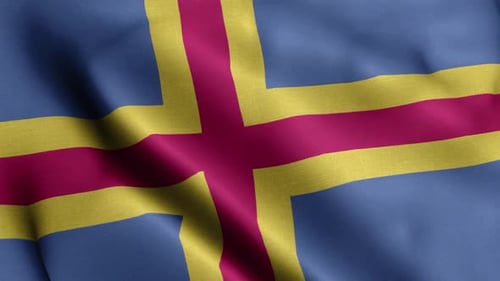 La bandera de Aland de cerca