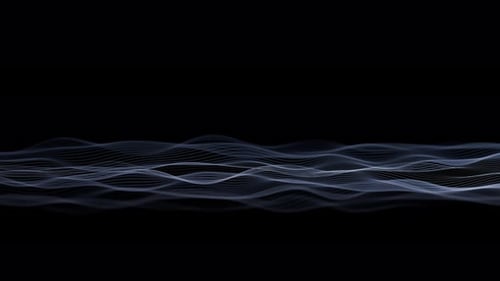 Seamless Looping Video 4K. Particle Waves With Dark Background