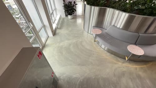 Minimalist Cafeteria Interior From Above