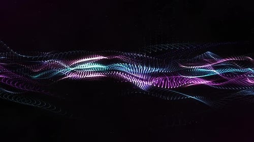 Abstract Glowing Wavy Particle Lines Background Loop