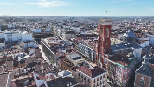 Scenic Madrid Skyline at Madrid Comunidad de Madrid Spain.