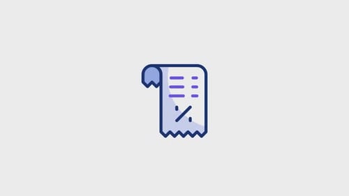 Animated Receipt Icon with Discount Percentage