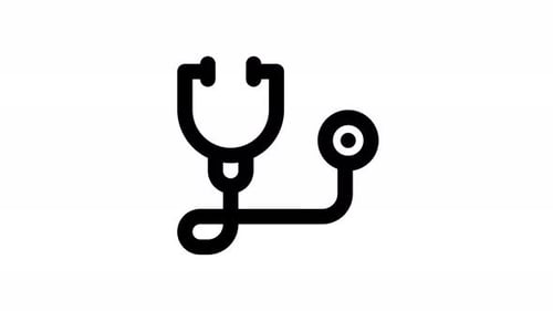 Animated Stethoscope Icon Line Art Reveal