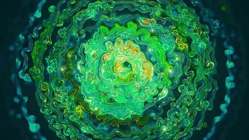 Green Flickering Crystal Rings