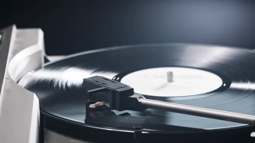 Vinyl Record Spinning on Turntable