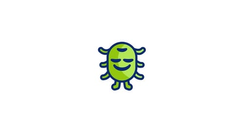 Cartoon Alien Creature Blinks Eyes Flat Design Animation