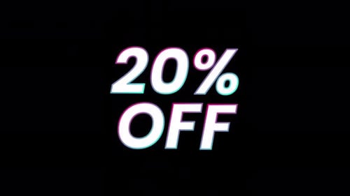 Digital Glitch 20% Off Text Sale Title