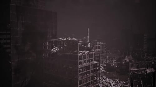 Urban Landscape Displays Devastation and Decay in a Post Apocalyptic City