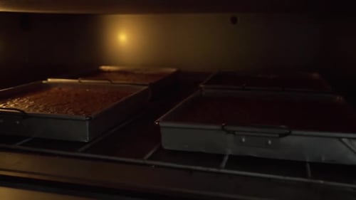 Bakery Brownie cake,on gimbal shot , Bakery Factory