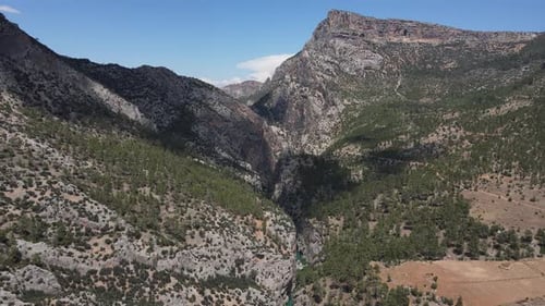 Canyon landscape above video by drone, breathtaking landscape video shot by drone within borders