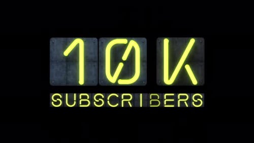 Neon 10K Subscribers Counter Animation