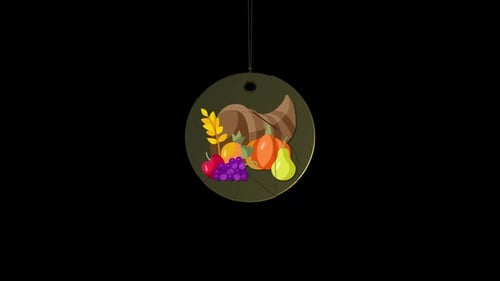 Cornucopia Icon Ribbon Transparent Background