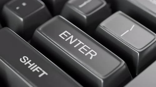 Dynamic Enter key animation: engaging visual feedback for user interfaces. Message sending concept