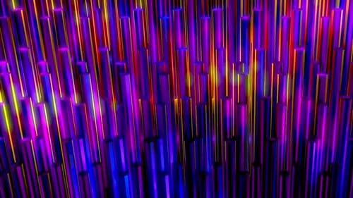 Abstract Colorful Geometric Waving Cylinders Background Loop