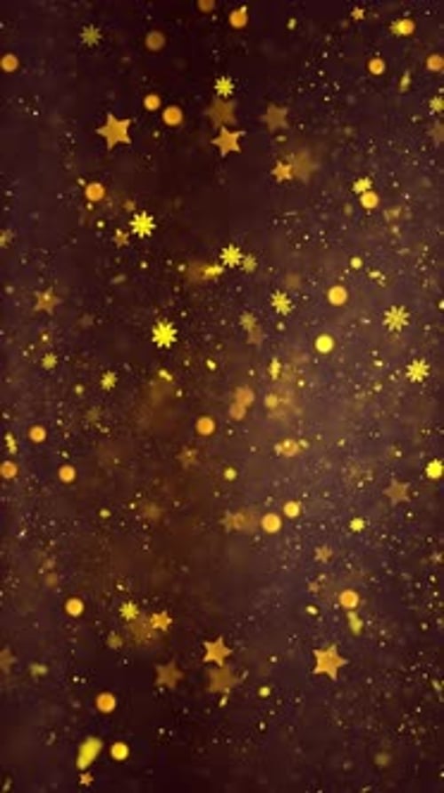 Golden Glitter Stars Falling Vertical Celebration Background