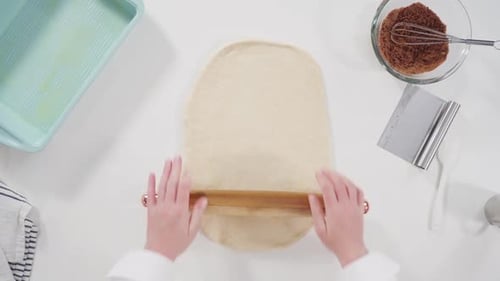 Dough Rolling and Baking Preparation at Home