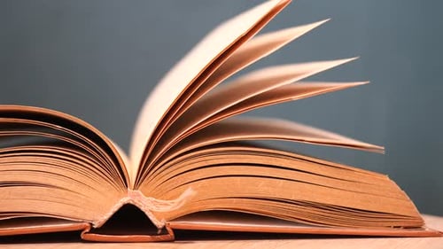 Book Pages Turning in Close Up Still Shot