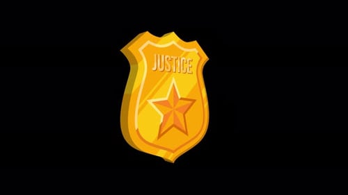 Animated Golden Justice Badge with Shimmering Light