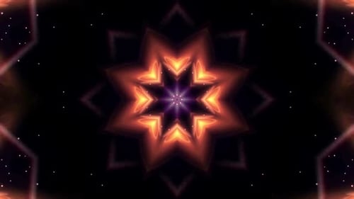 Abstract Glowing Geometric Kaleidoscope Star Pattern