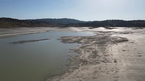 Aerial View of a Vast Dry Lakebed