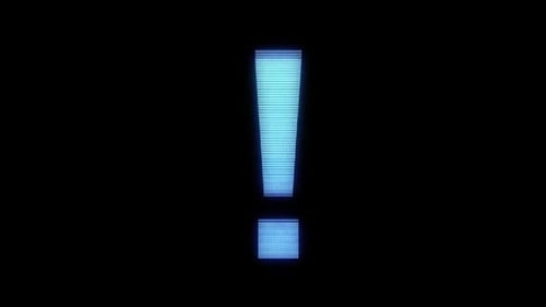 Digital Glitch Exclamation Mark Reveal Animation