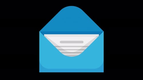 Flat Design Animated Envelope Opening with Letter Reveal