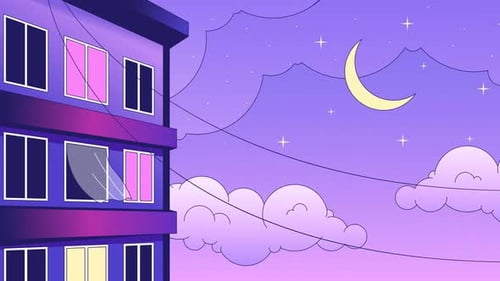 Noche de apartamento: animación de baja fidelidad
