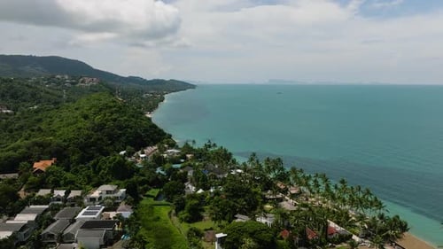 Coastal View with Lush Greenery and Turquoise Sea Ko Samui Thailand