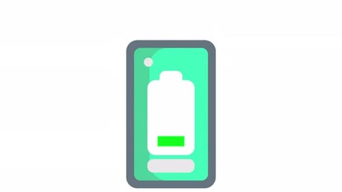 Animated Smartphone Battery Level Indicator: A Clean, Minimalist Graphic Design flat style