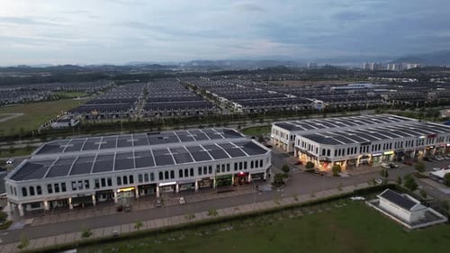 4K Aerial drone shot of a new town in Semenyih Selangor Malaysia track in shot.
