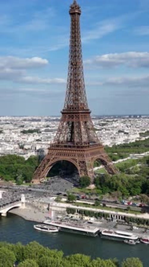 Eiffel Tower At Paris In Island Of France France.