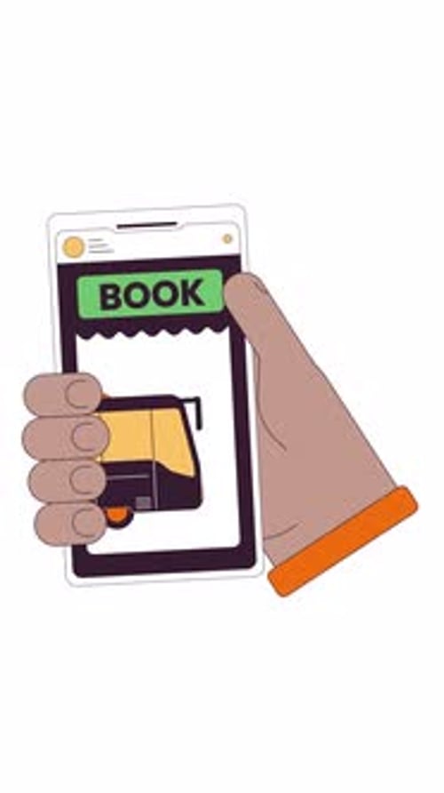 Flat Design Smartphone Animation for Auto-Rickshaw Booking