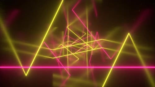Dynamic Neon Glowing Lines Abstract Tunnel Loop Background