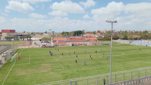Football Game At Open Stadium
