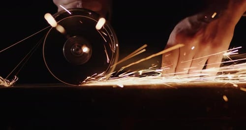 Metal Treatment By Grinding Circle Welder Grinds Welds