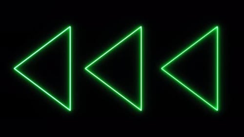 Green Neon Rewind Arrows Loop Animation