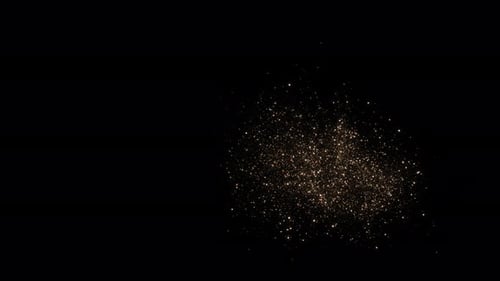 Golden glitter trail motion background, Spiral Light Streak Particle dust flickering. Party celebrat