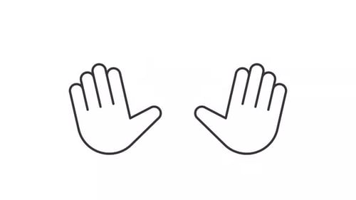 Animated Line Hands High-Five or Clapping Icon