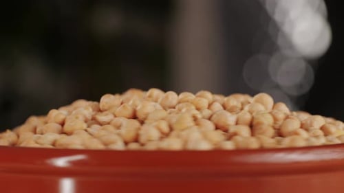 Chickpeas Close Up Food Background Chickpeas Texture Macro Raw Cereal Healthy Food