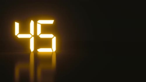 Digital Countdown Clock From 59 to Zero