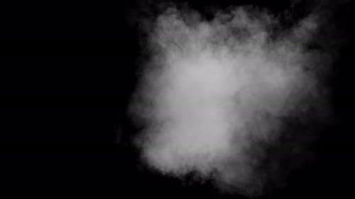 Ricochet Collection: A long discharge of gun smoke ultimately vanishing in air from center